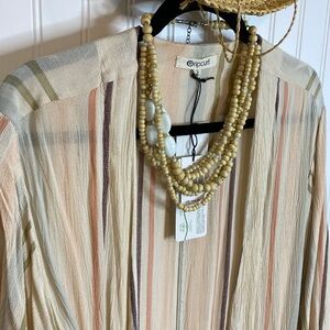 Bundle Ripcurl NWT Kimono , Hat, Necklace included cover size Large.